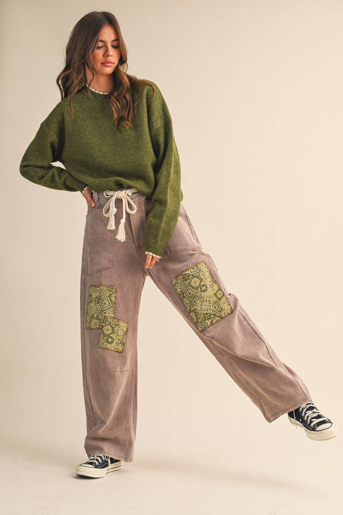 Constance Contrast Scalloped Edge Sweater