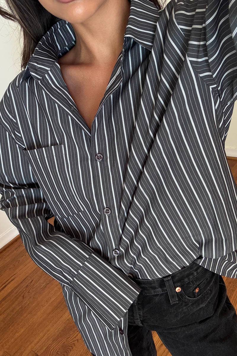 Olivia Oversized Stripe Poplin Shirt