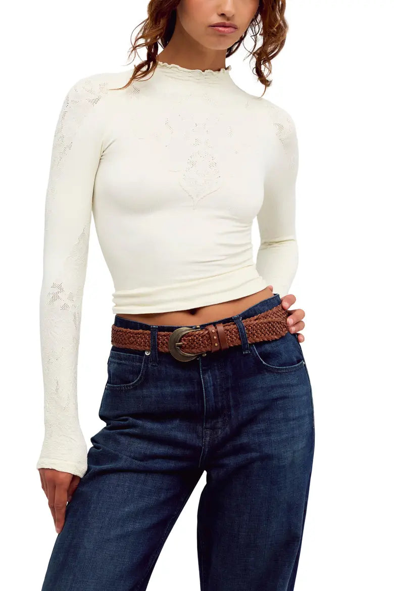 Free People Mixed Feelings Mock Neck