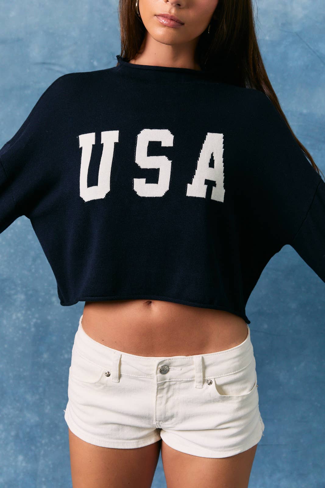 "USA" Mock Neck Sweater