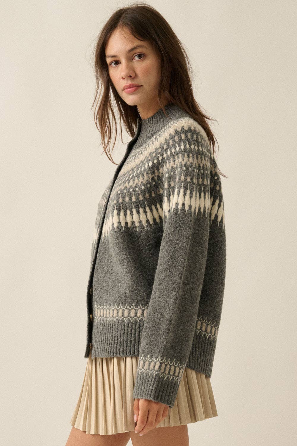 Fair Isle Knit Cardigan