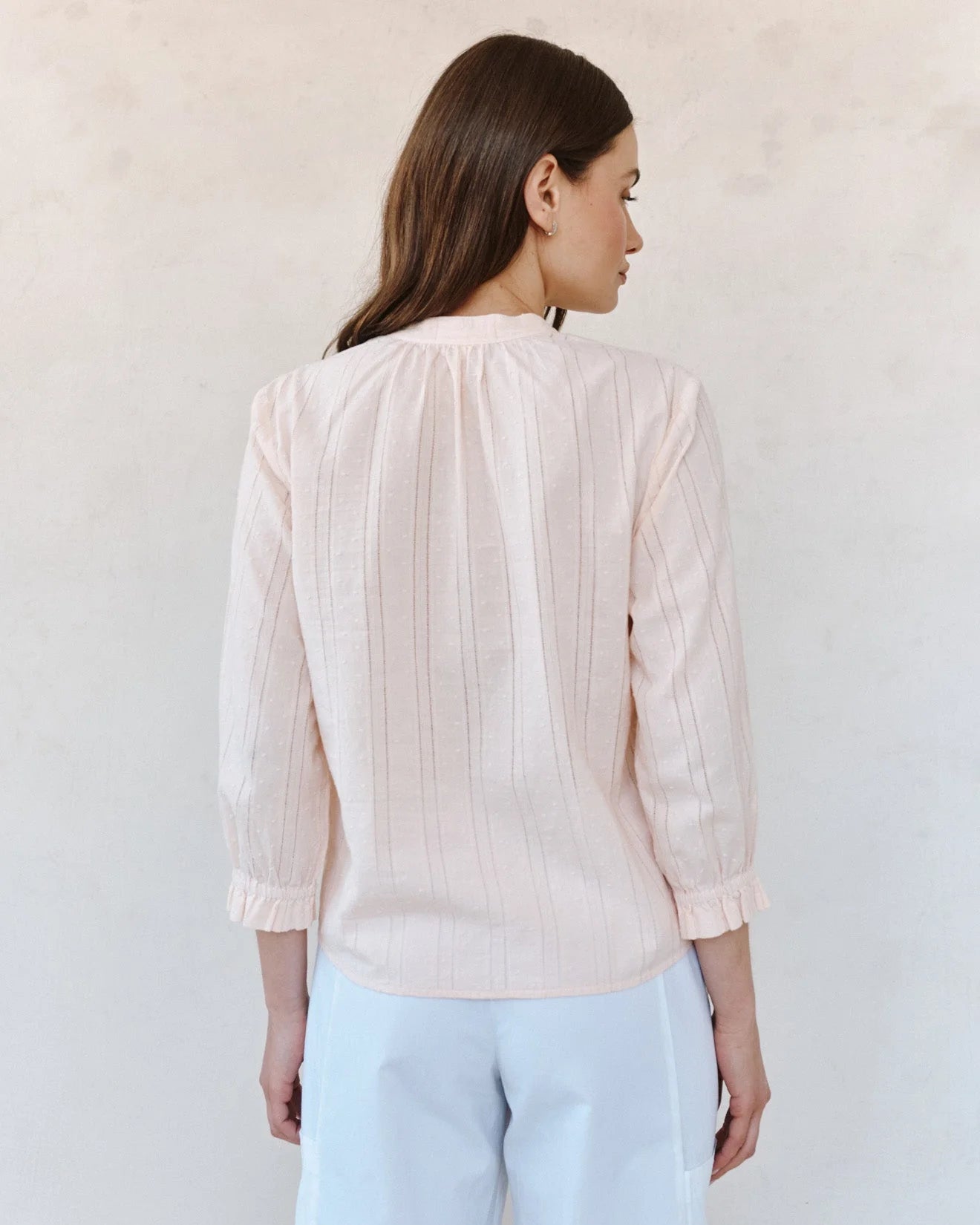 Bella Dahl 3/4 Sleeve Tie Neck Blouse