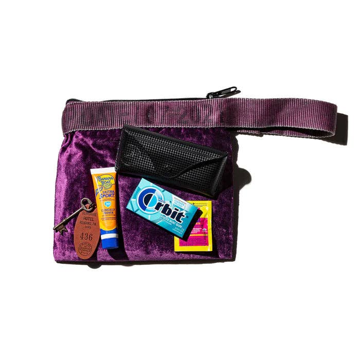 VINTAGE SLING BELT POUCH: Silver x Green