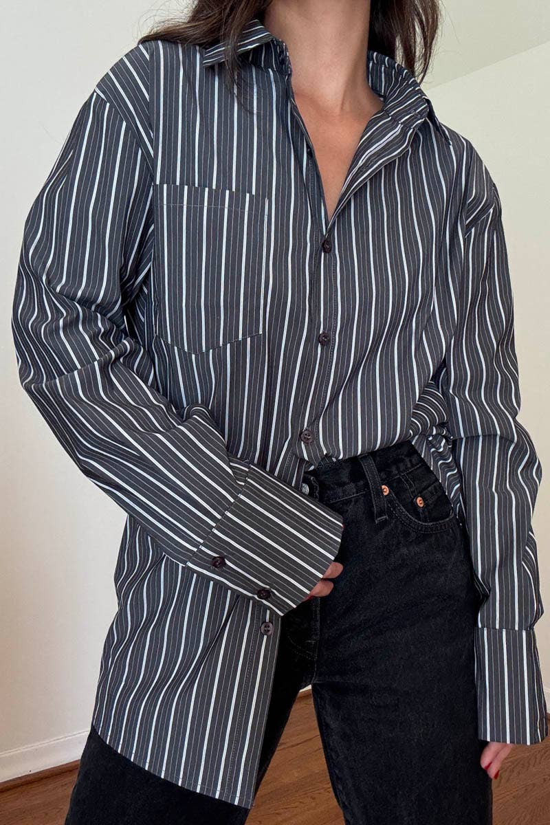 Olivia Oversized Stripe Poplin Shirt