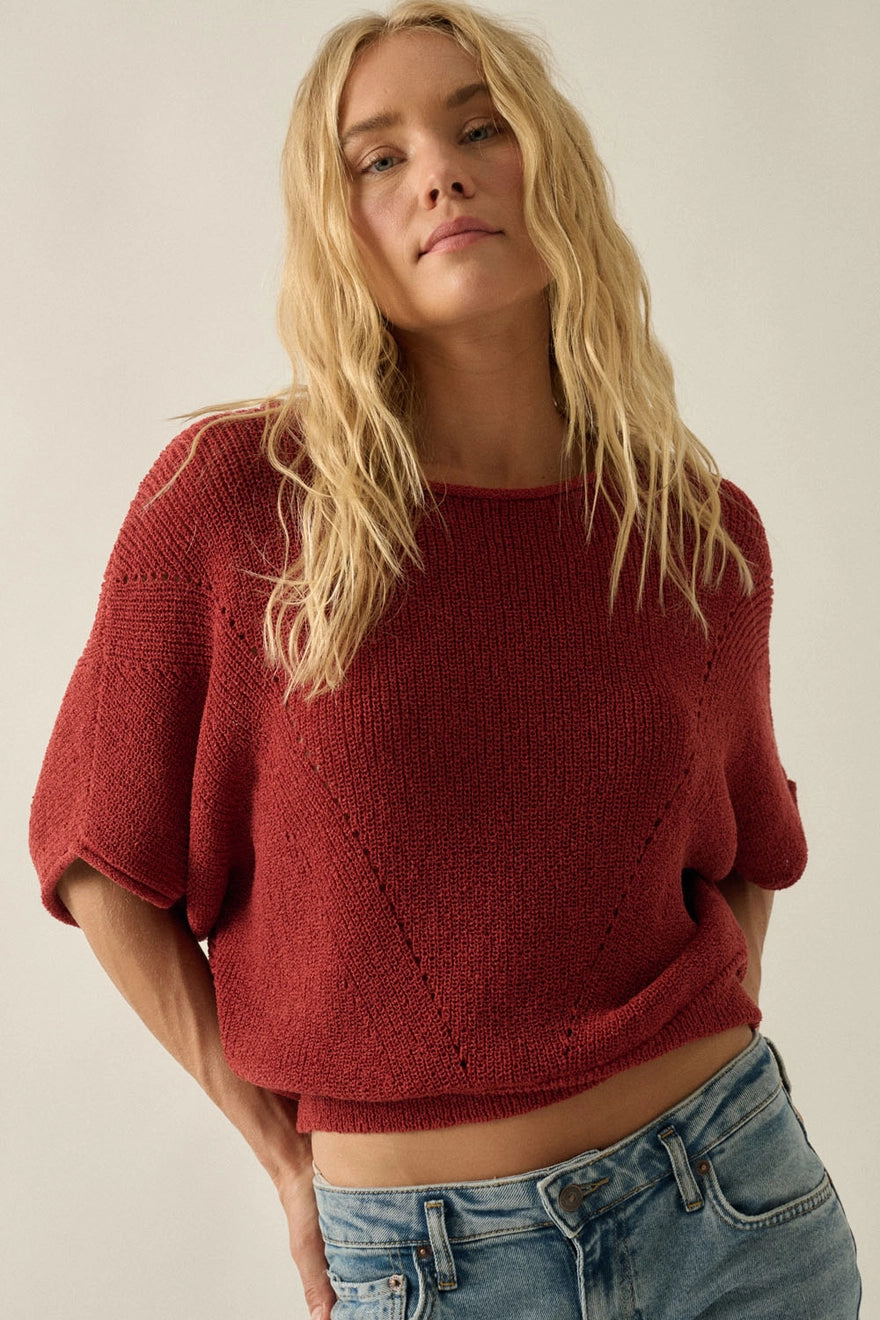Coco Pointelle Knit Sweater
