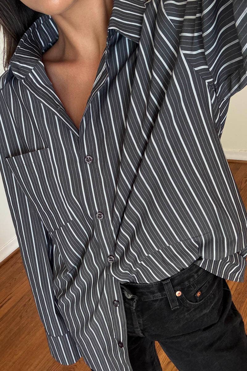Olivia Oversized Stripe Poplin Shirt