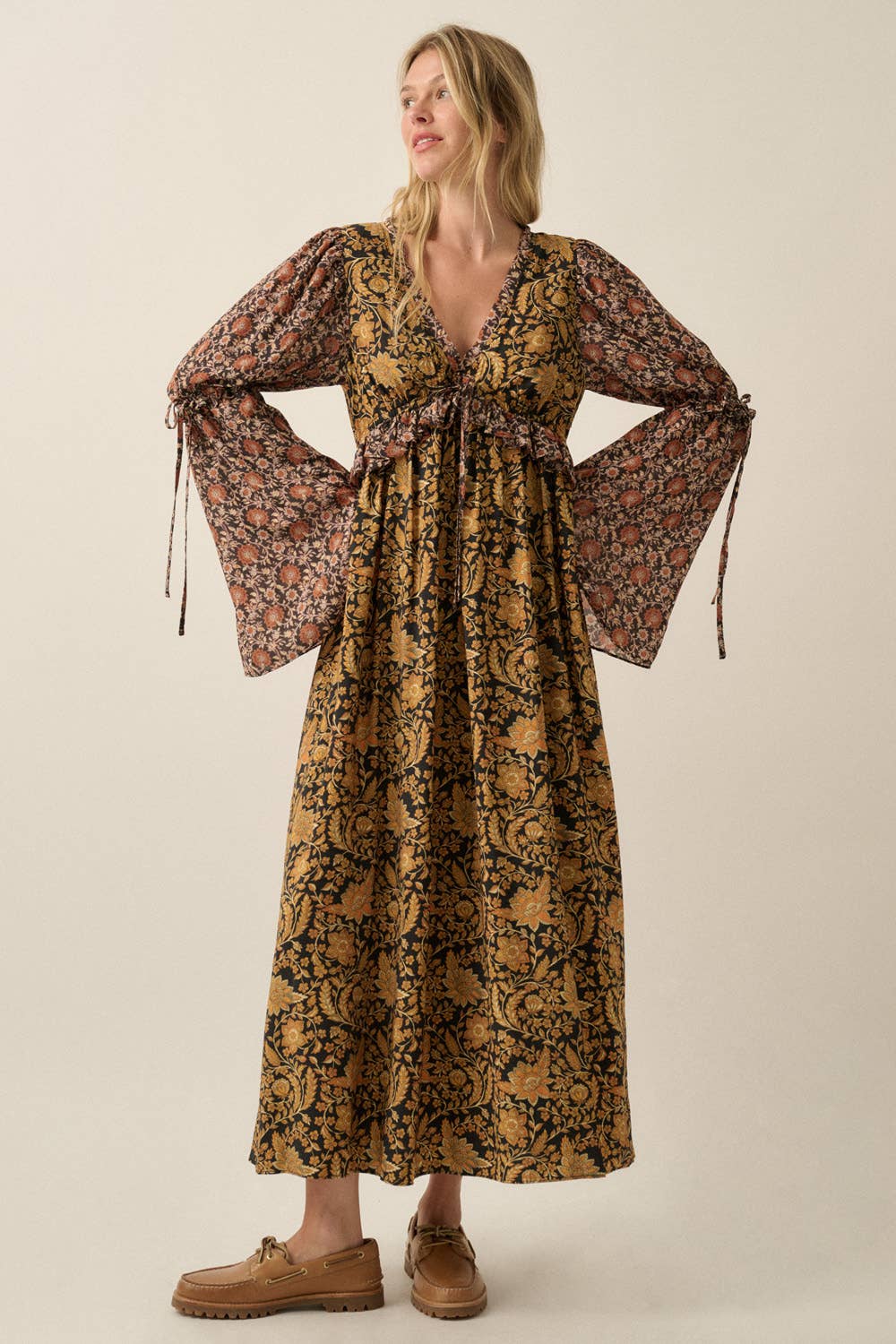 Kenny Floral Empire-Waist Maxi Dress