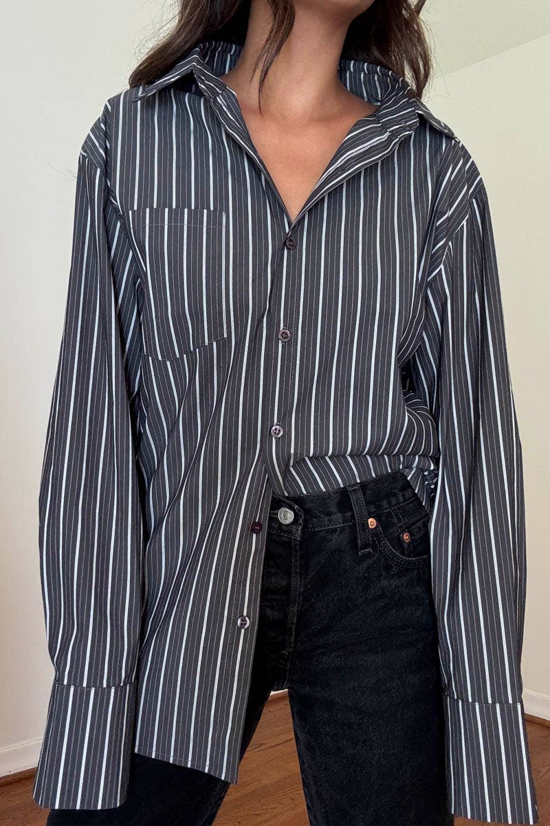 Olivia Oversized Stripe Poplin Shirt