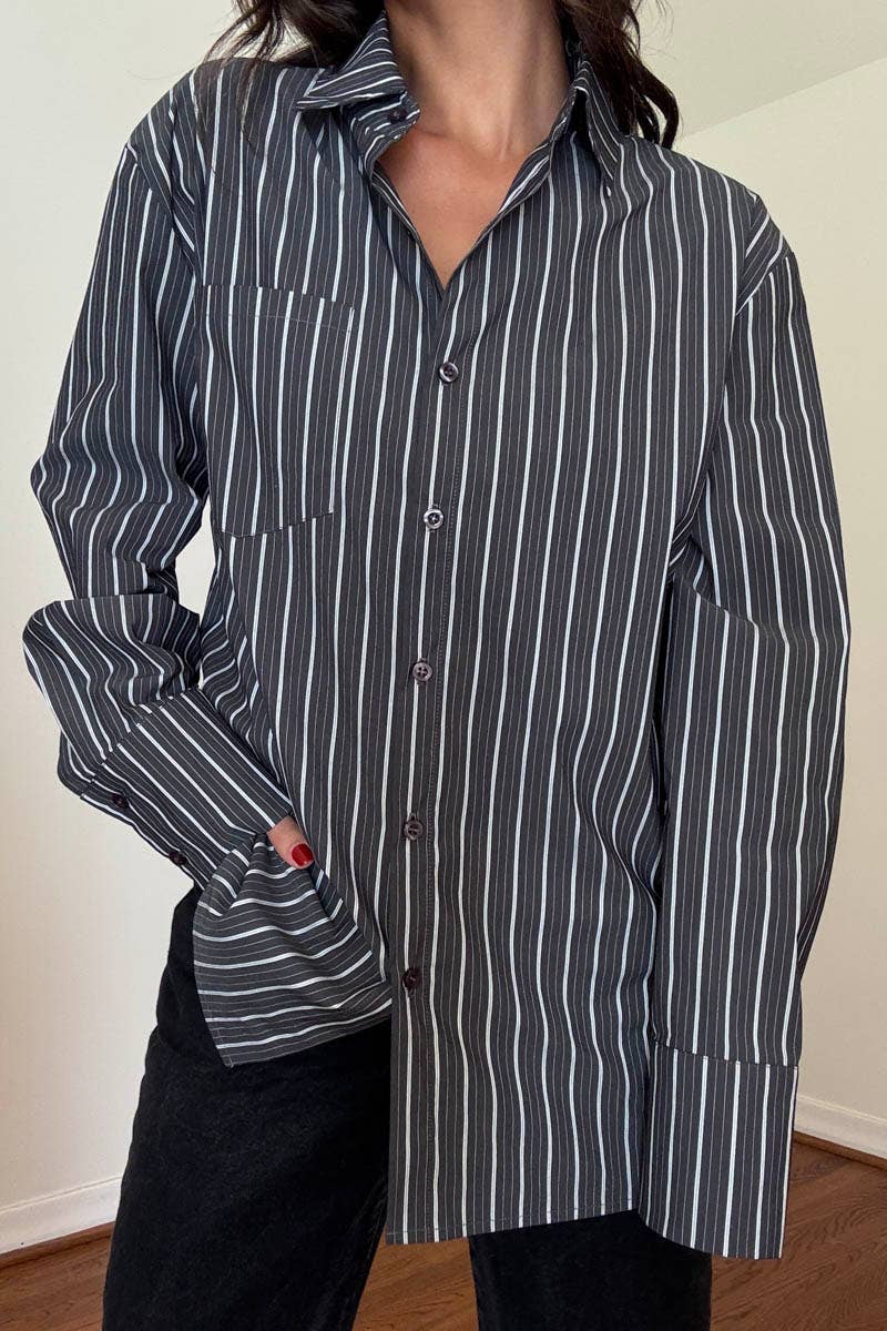 Olivia Oversized Stripe Poplin Shirt