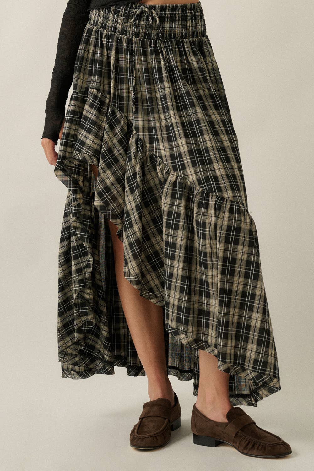 Rachel High-Low Ruffle Maxi Skirt