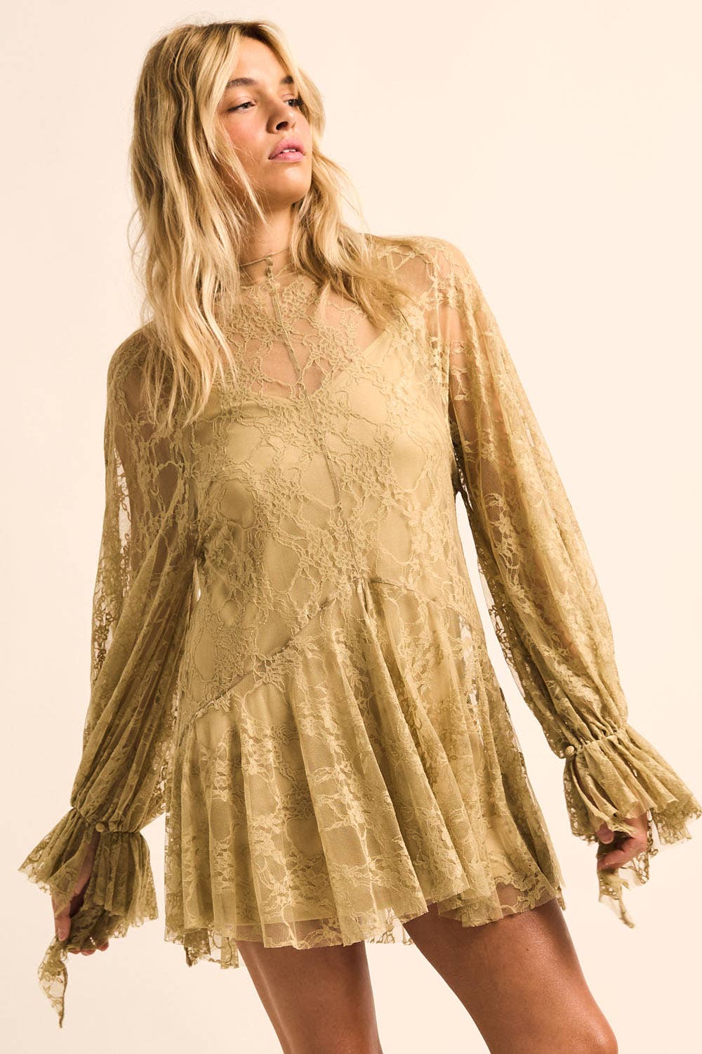Lace Layered Mini Dress