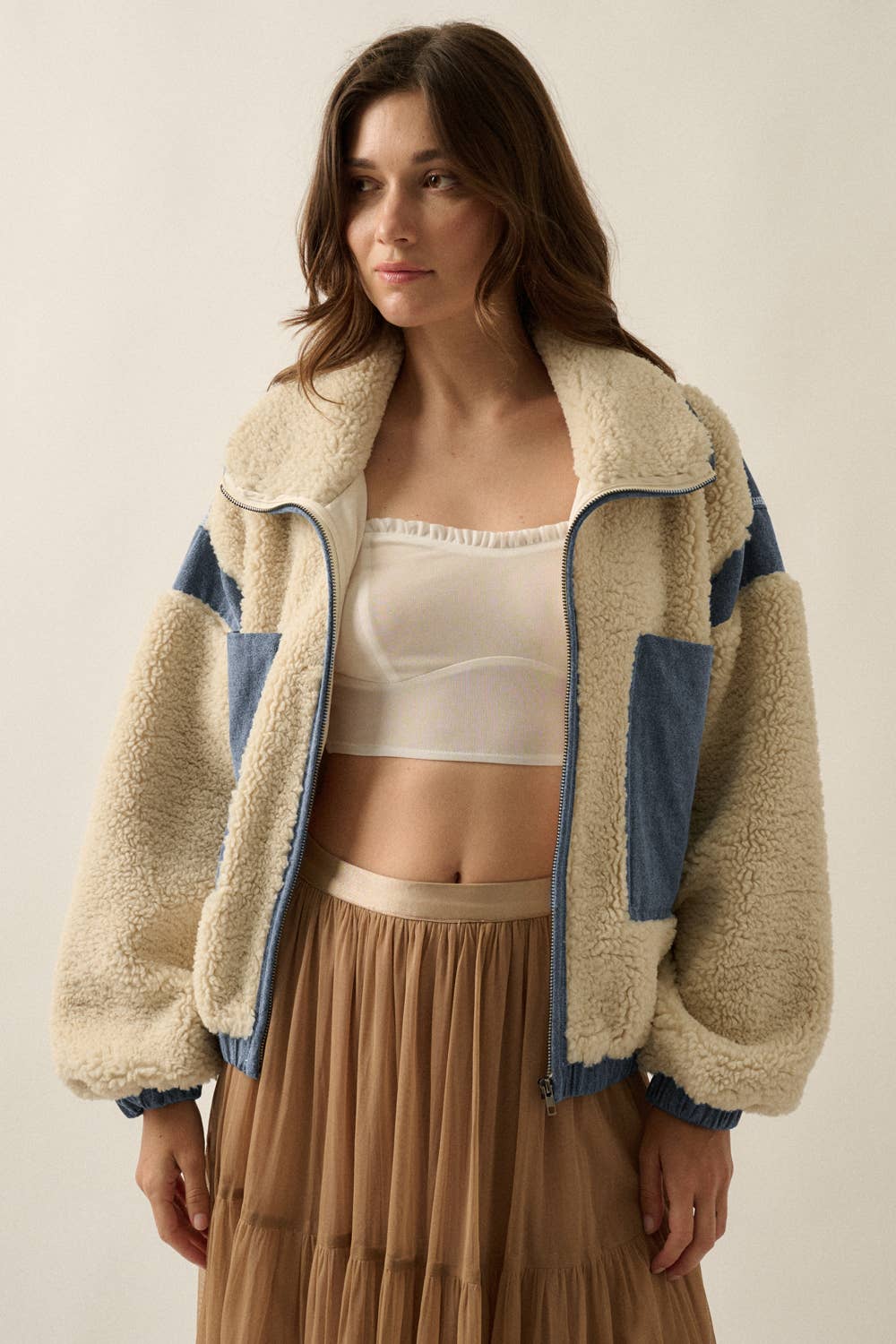 Livi Sherpa Fleece and Denim Jacket