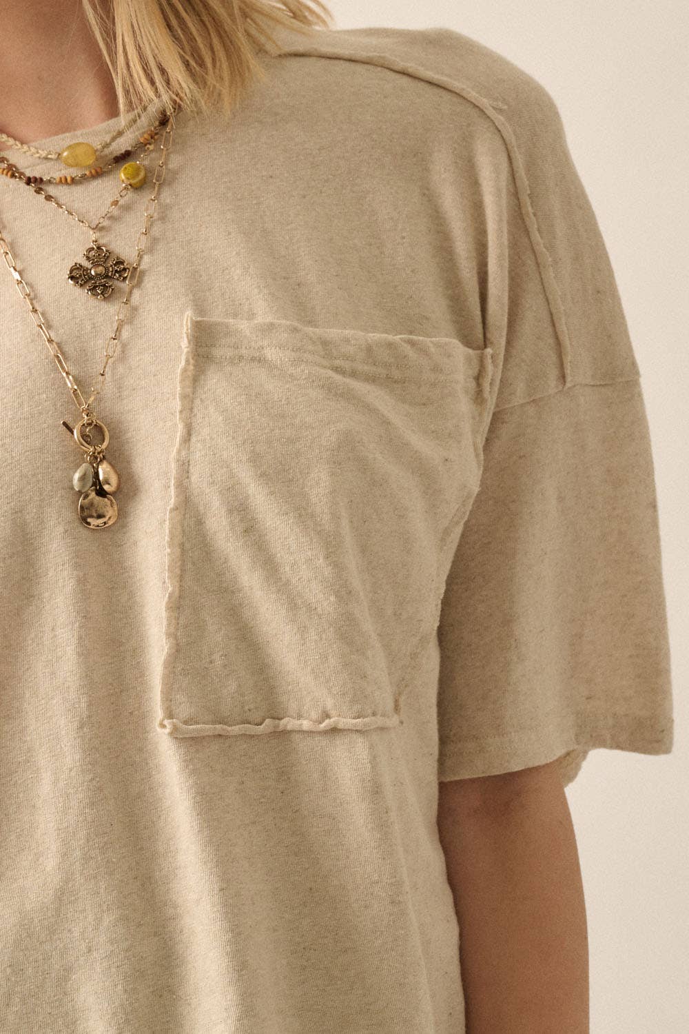 Easy Fit Mineral-Wash Slub Knit Tee