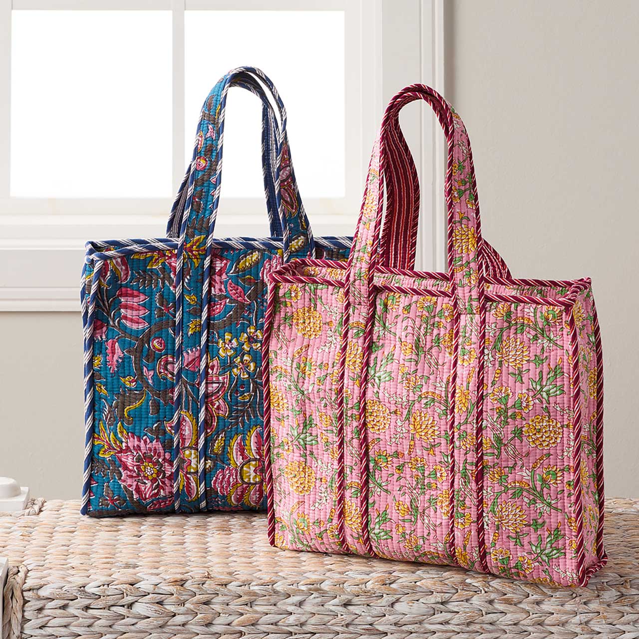 Marigold Blush Mother's Day Quilted Tote Bag