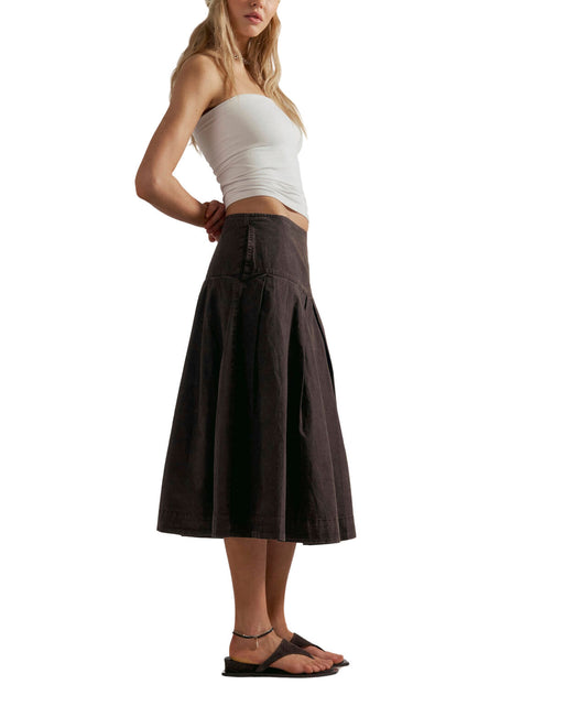 Free People Skipper Chino Midi Skirt