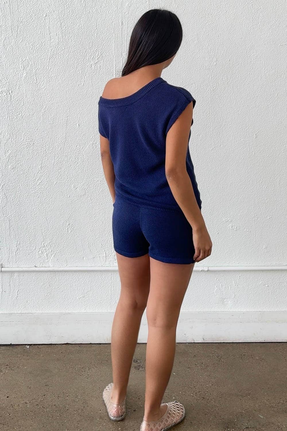 Katie Knit One Shoulder Top W/ Shorts Sets