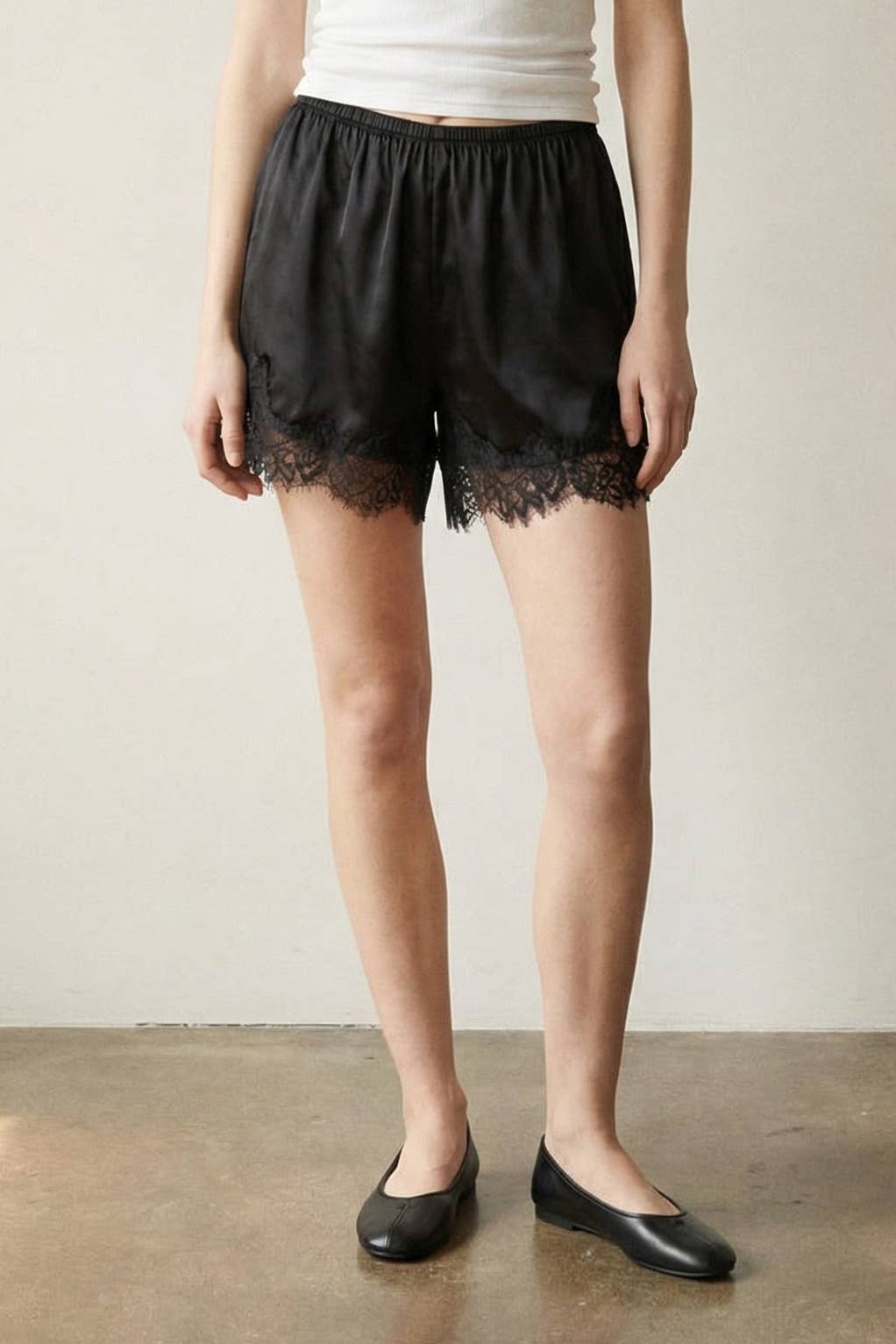 Ava Satin Lace Shorts