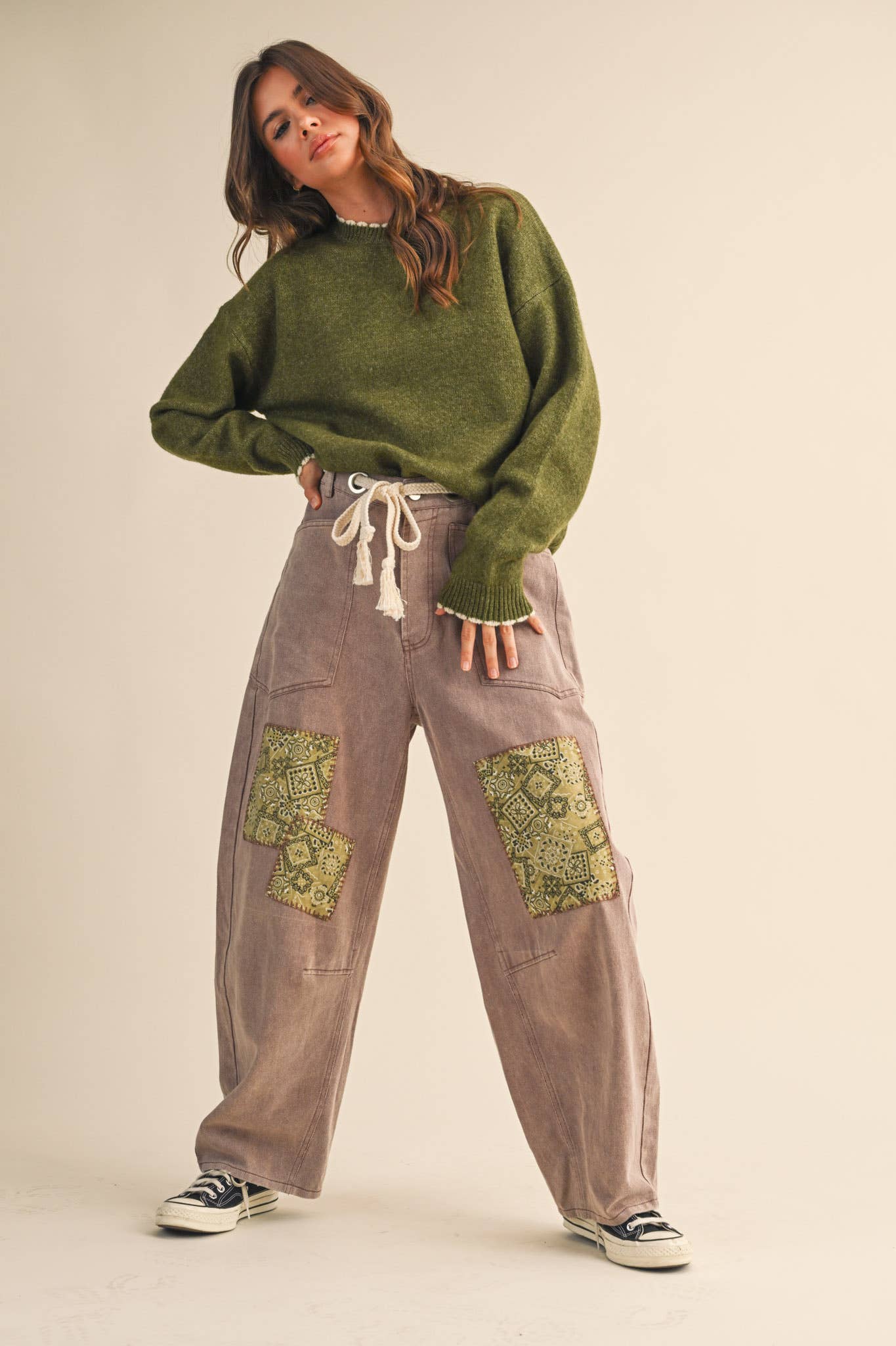 Constance Contrast Scalloped Edge Sweater