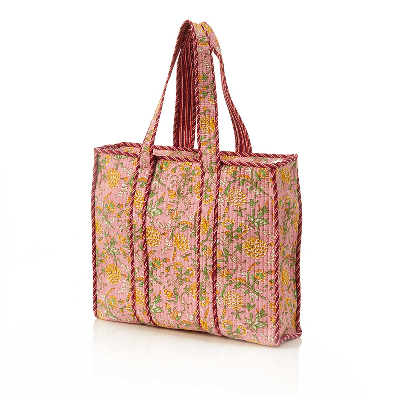 Marigold Blush Mother's Day Quilted Tote Bag