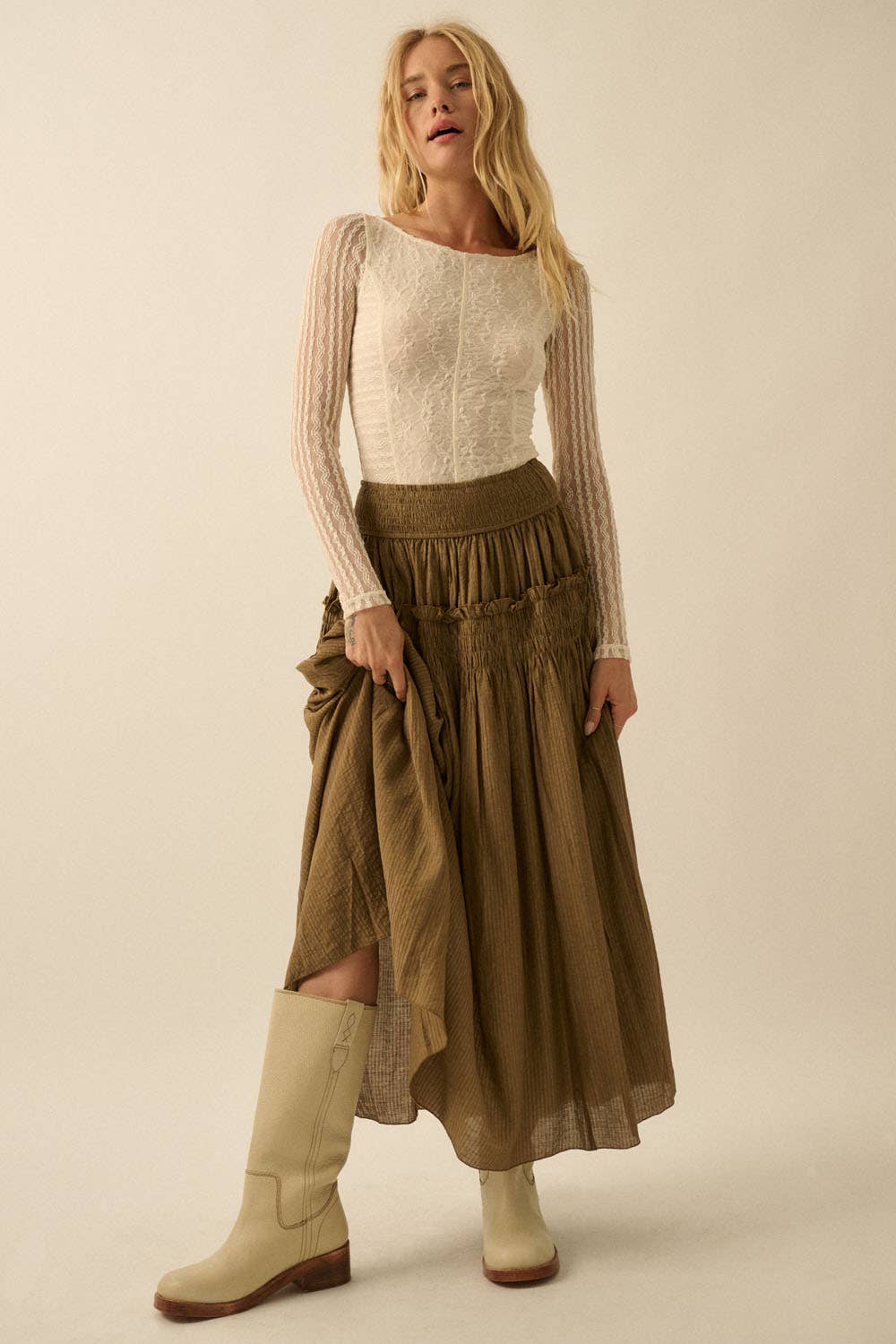 Greta Drop-Waist Maxi Skirt