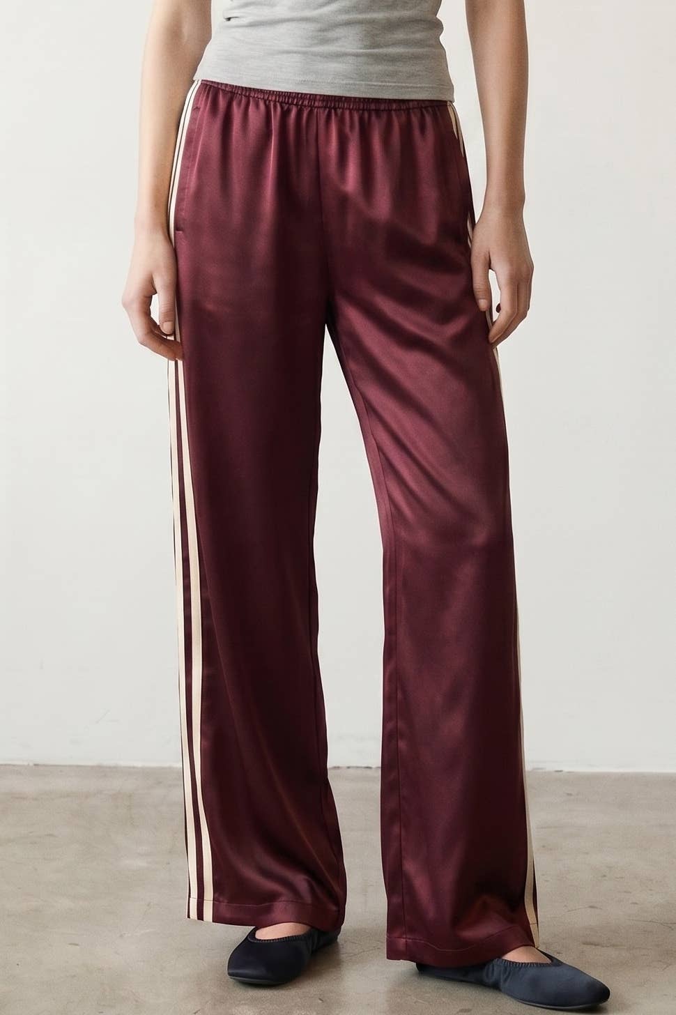 Luxe Side Stripe Satin Pants