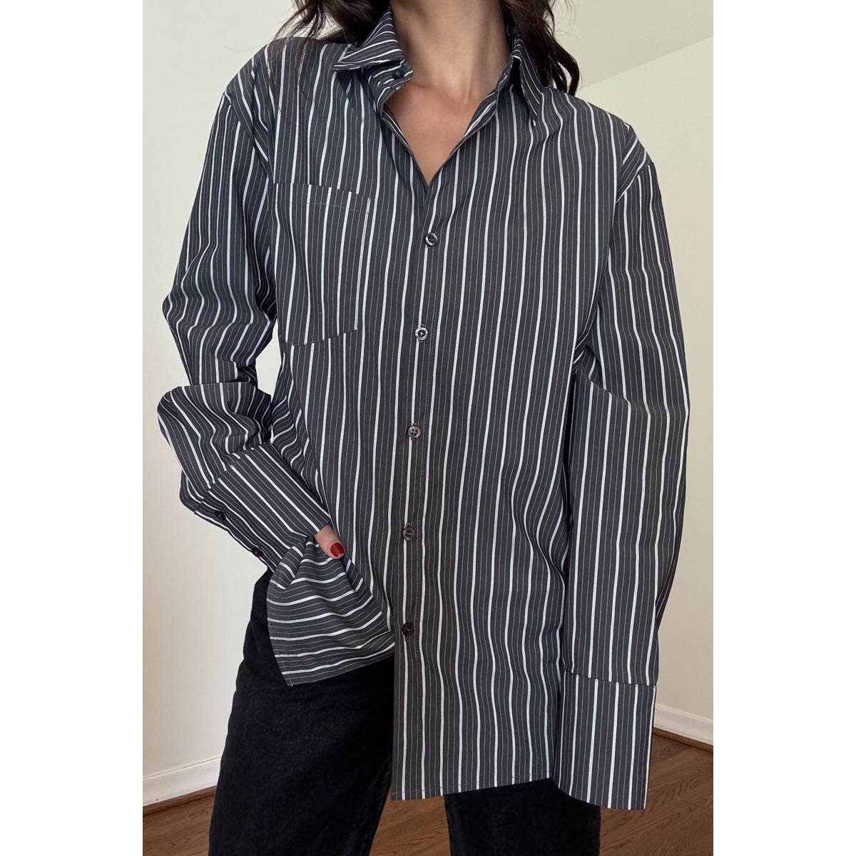 Olivia Oversized Stripe Poplin Shirt