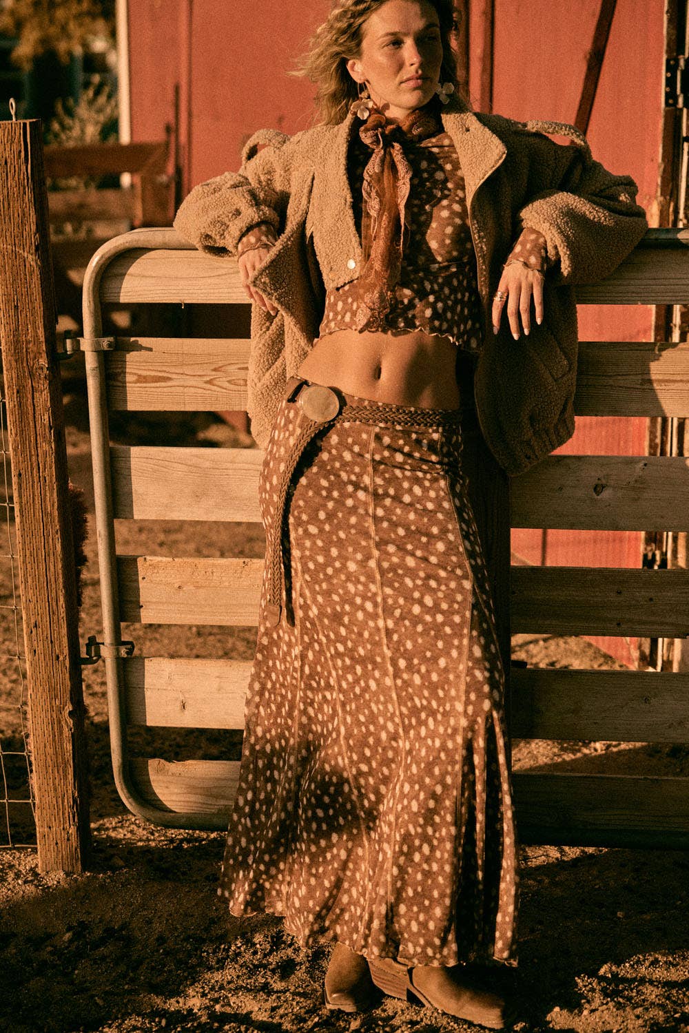 Abilene Polka Dot Maxi Skirt