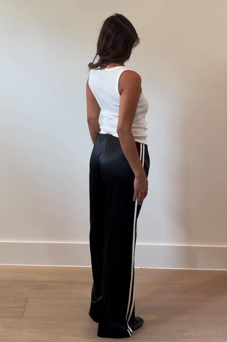 Luxe Side Stripe Satin Pants