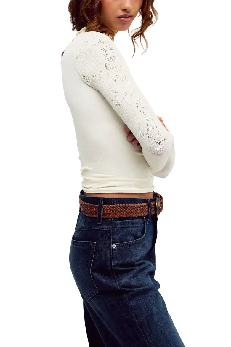 Free People Mixed Feelings Mock Neck