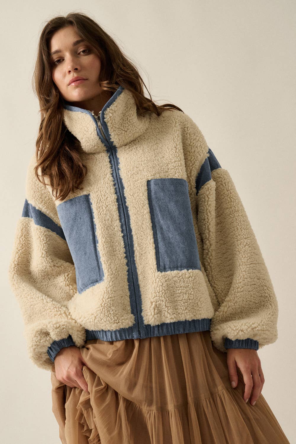 Livi Sherpa Fleece and Denim Jacket