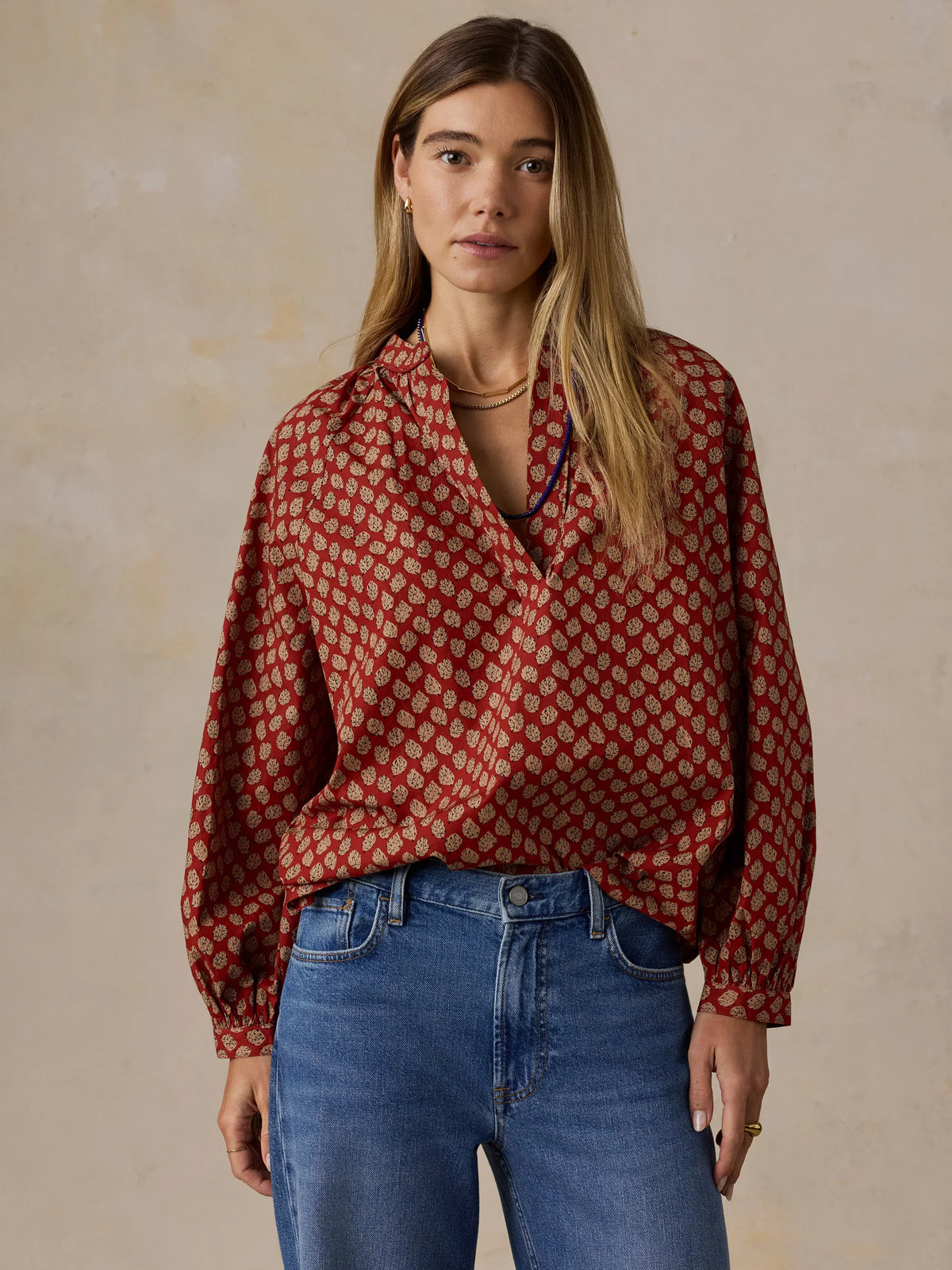 Faherty Coastal Poplin Eleanor Top