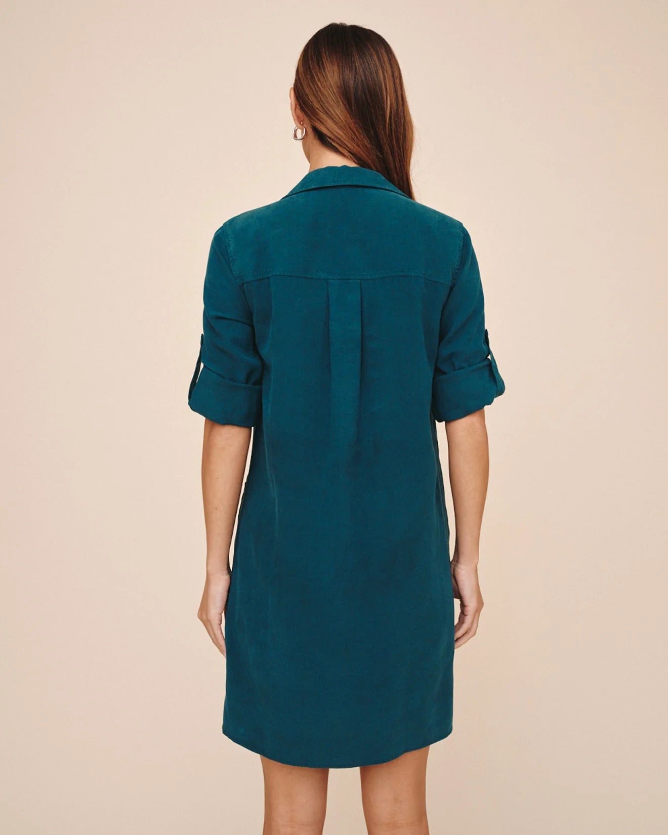 Bella Dahl A Line Rolled Tab Sleeve Dress