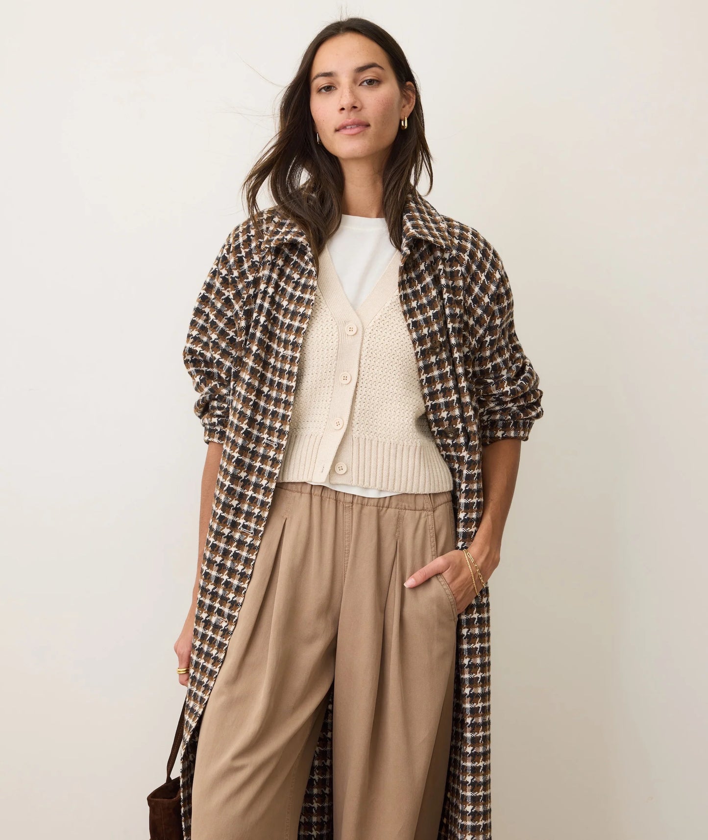 Marine Layer Hayes Houndstooth Trenchcoat