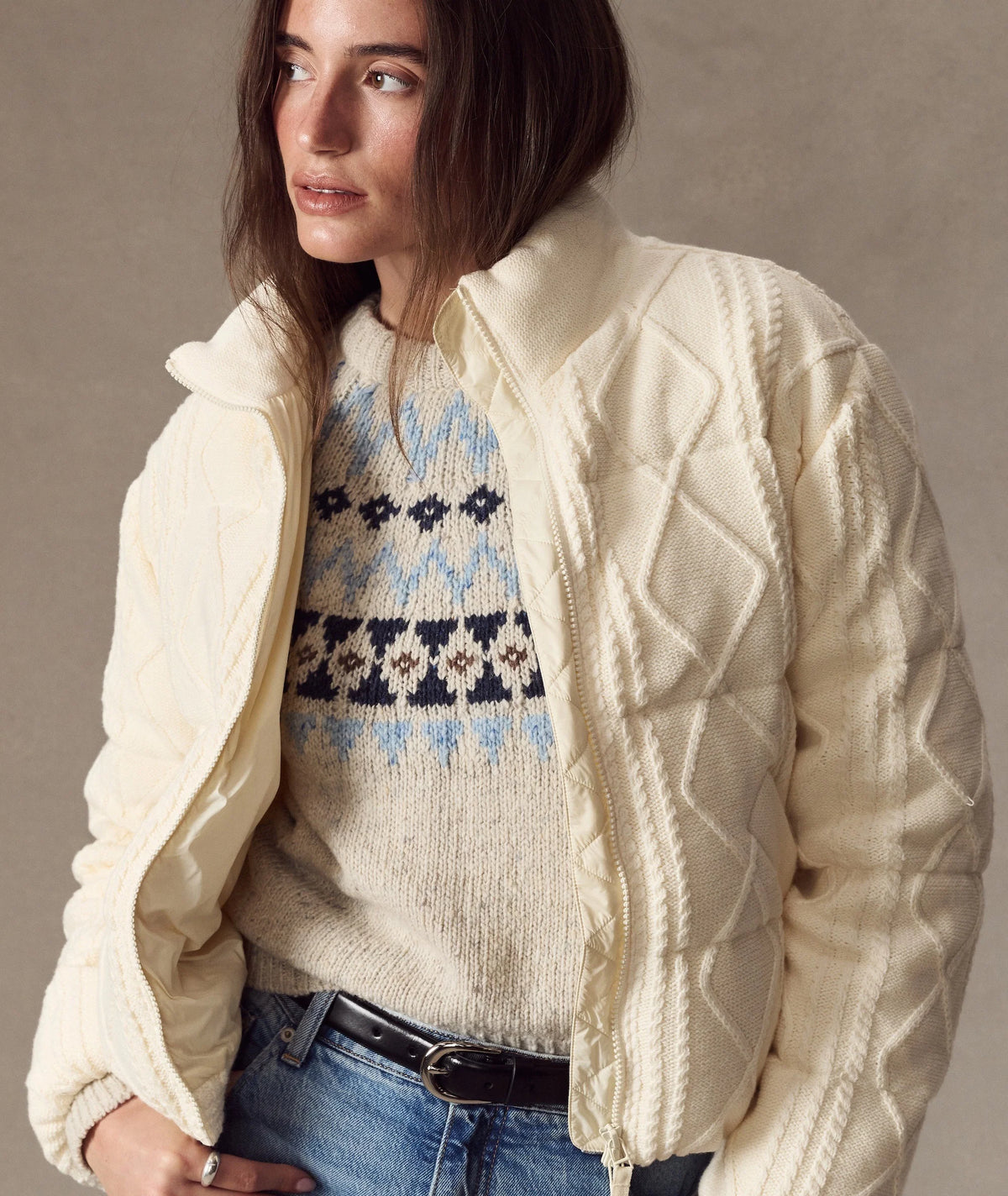 Marine Layer Shea Sweater Puffer Jacket
