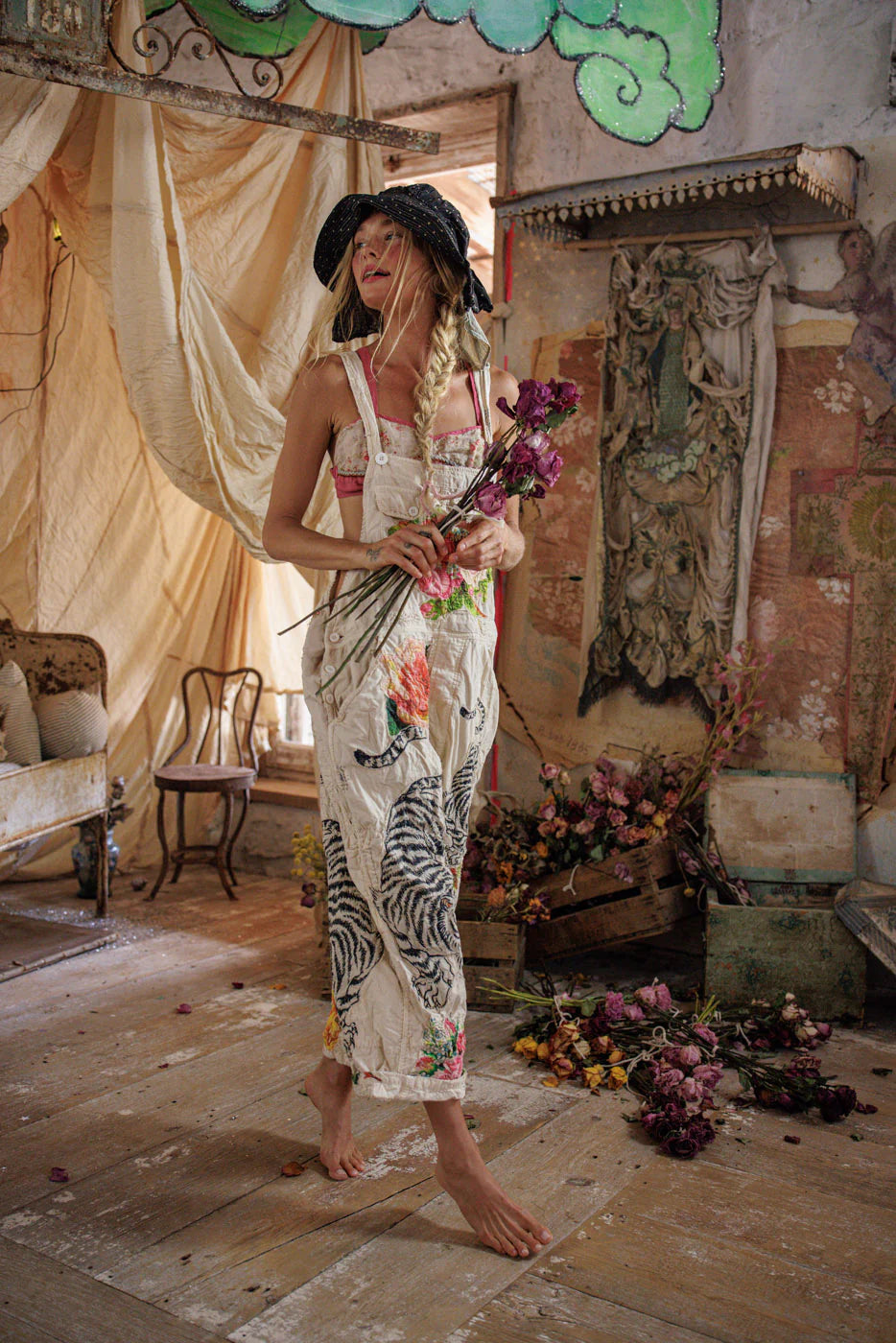 Magnolia Pearl BIRCH FLORAL LOVE OVERALLS