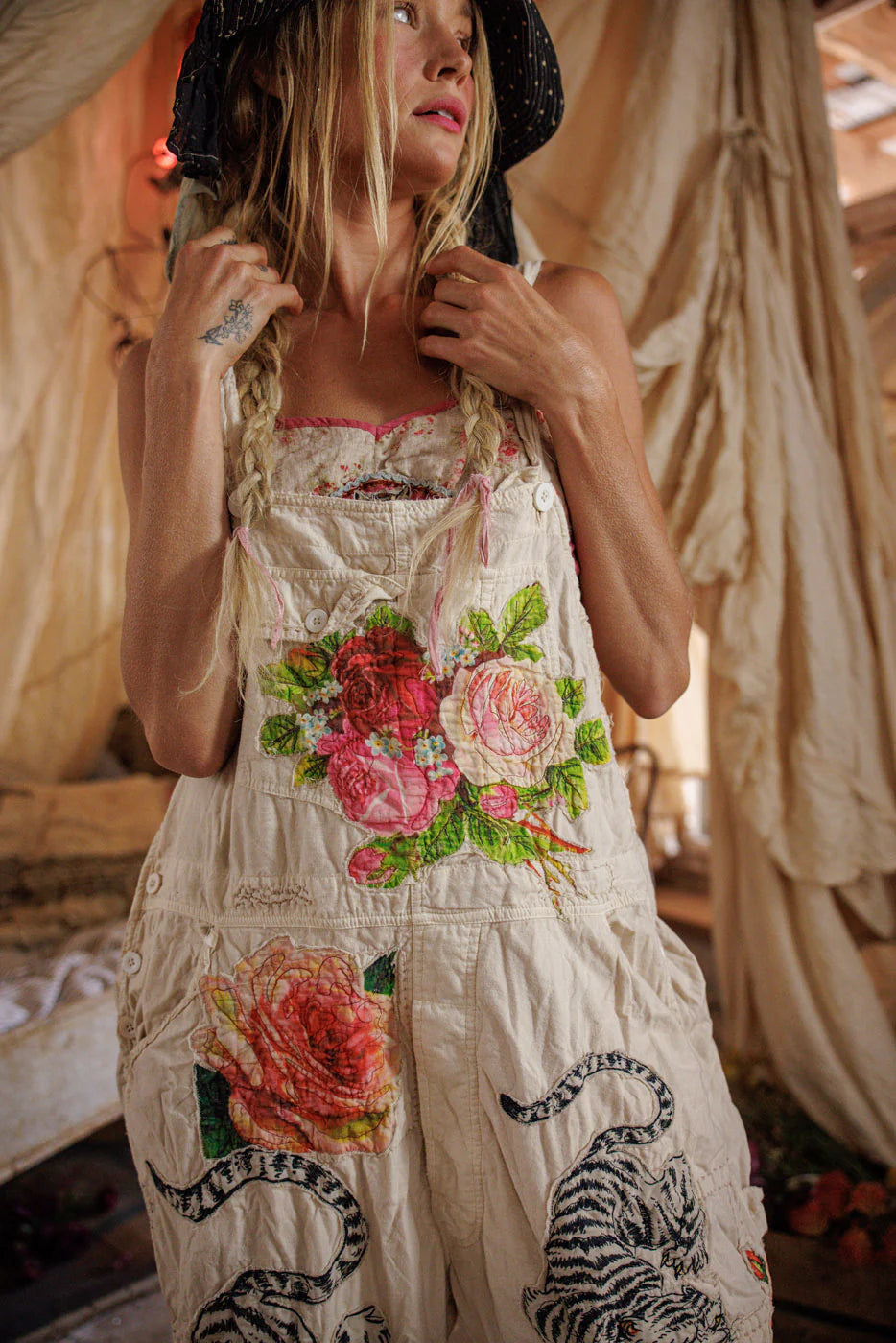 Magnolia Pearl BIRCH FLORAL LOVE OVERALLS