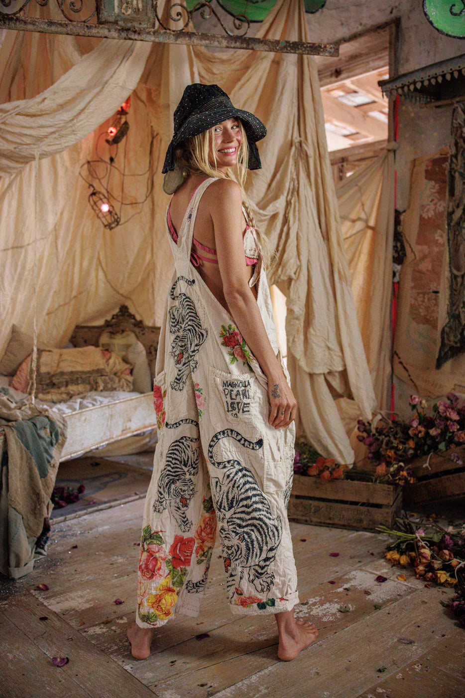 Magnolia Pearl BIRCH FLORAL LOVE OVERALLS