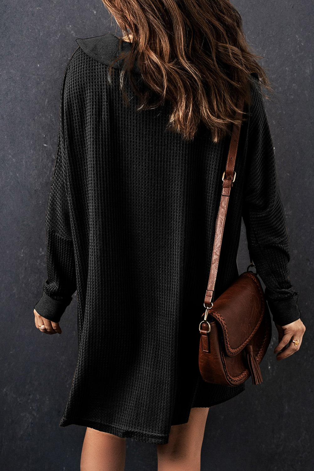 Wilders Waffle Knit Buttoned Long Sleeve Top