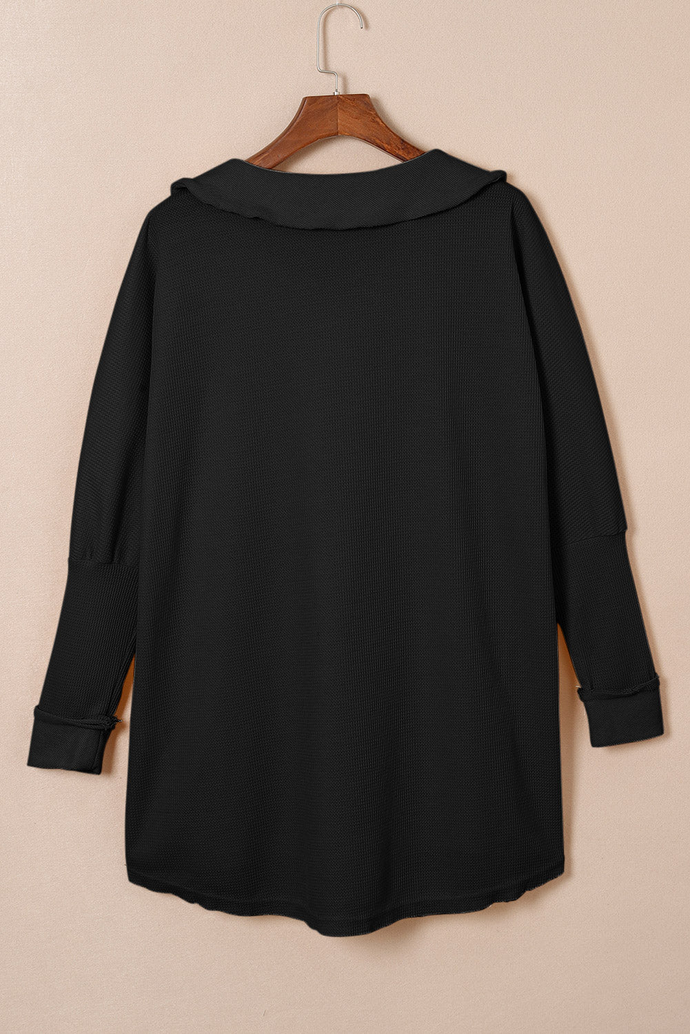 Wilders Waffle Knit Buttoned Long Sleeve Top
