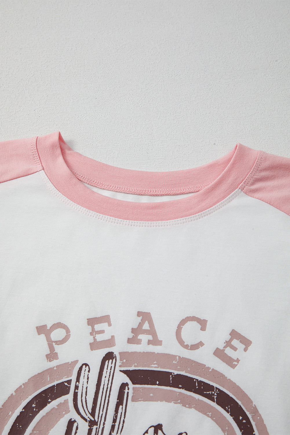 Patchwork Sleeve Peace Desert Graphic Top