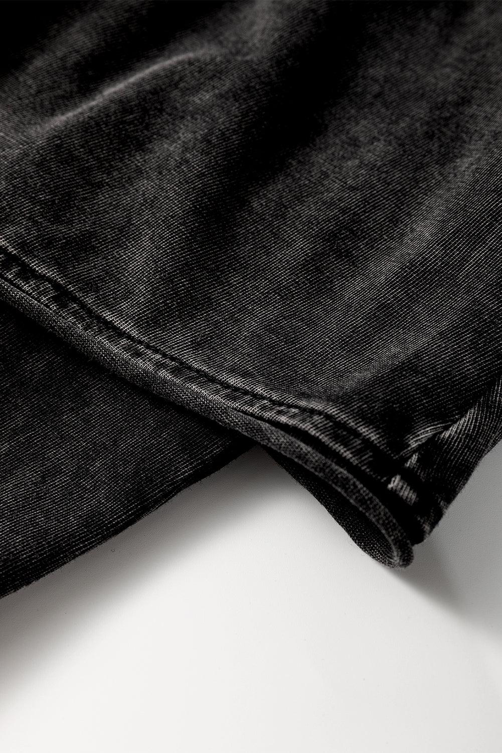 Mineral Wash French Terry High Waist Casual Shorts