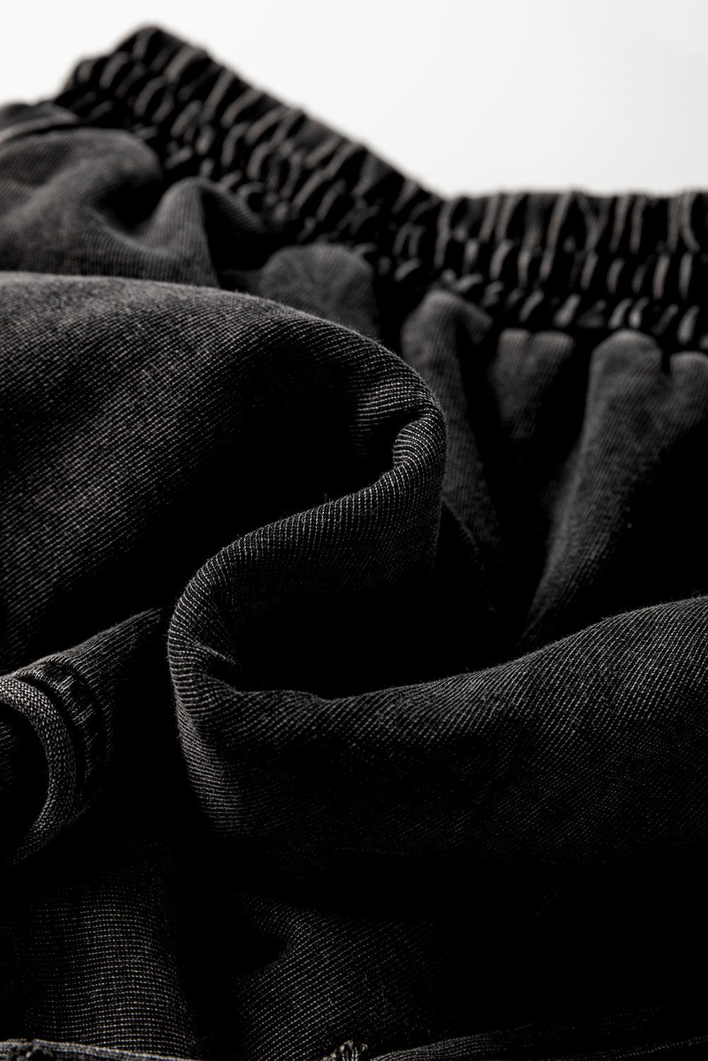 Mineral Wash French Terry High Waist Casual Shorts