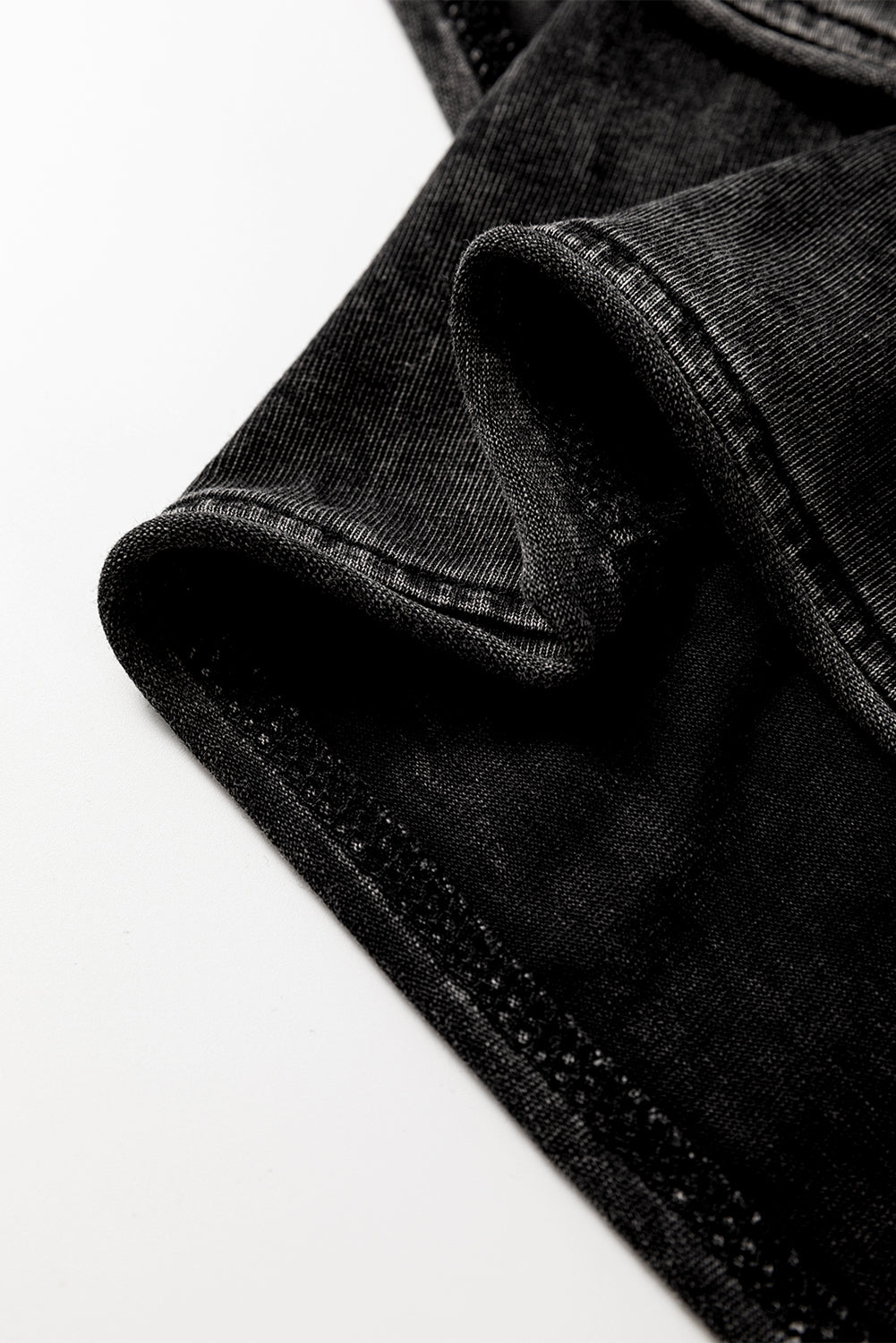 Mineral Wash French Terry High Waist Casual Shorts