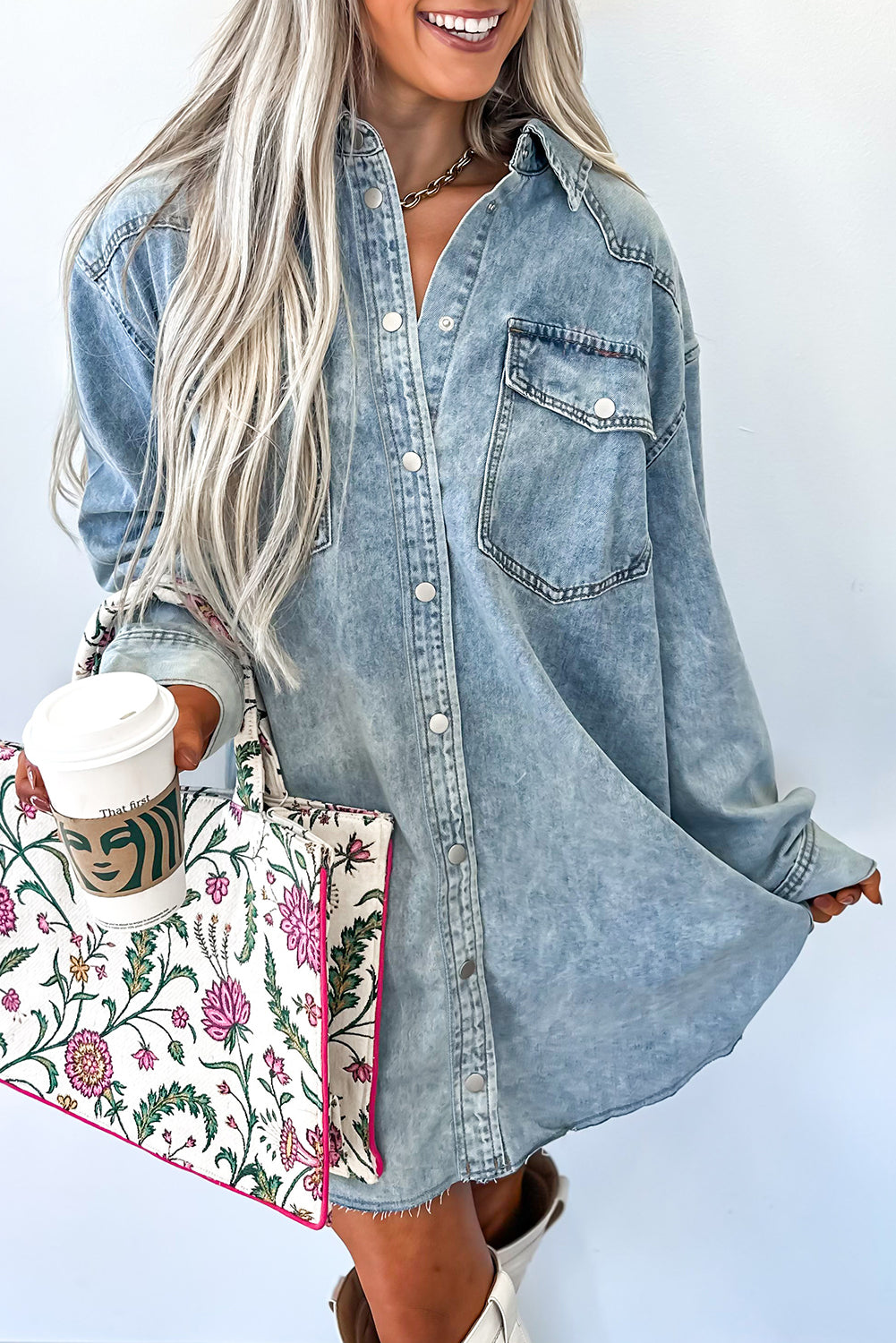 Wilders Raw Hem Shirt Dress