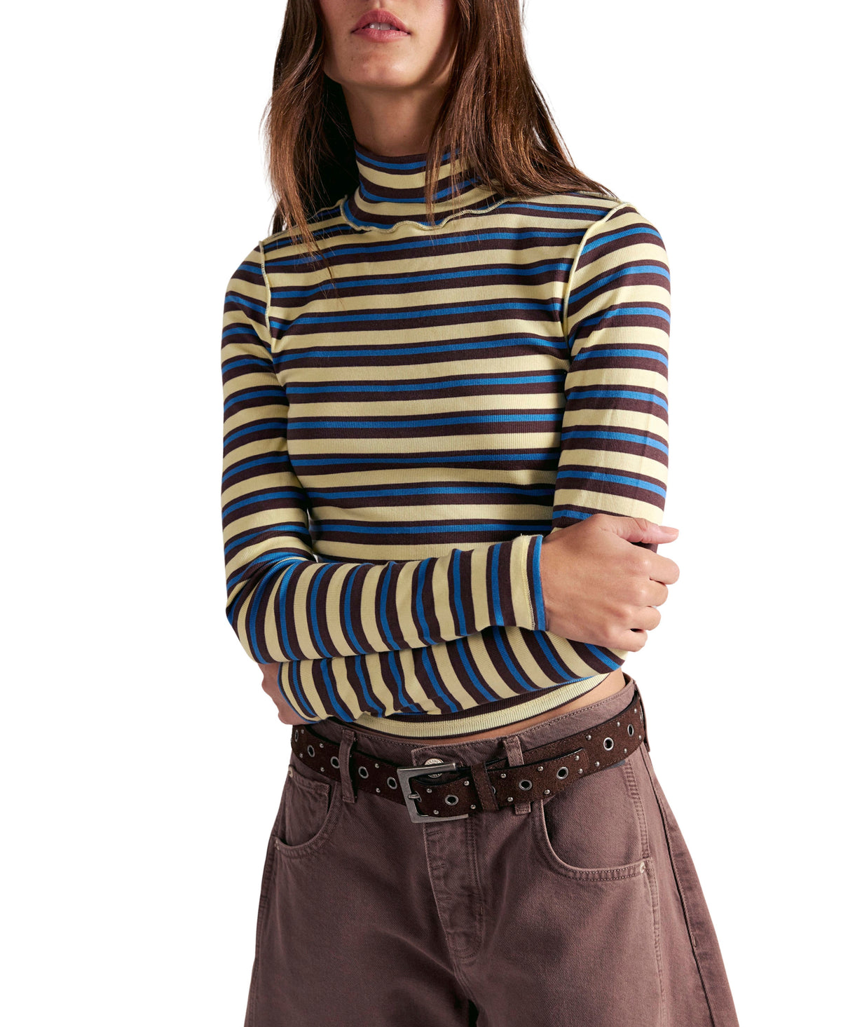 We The Free Good Good Striped Turtleneck