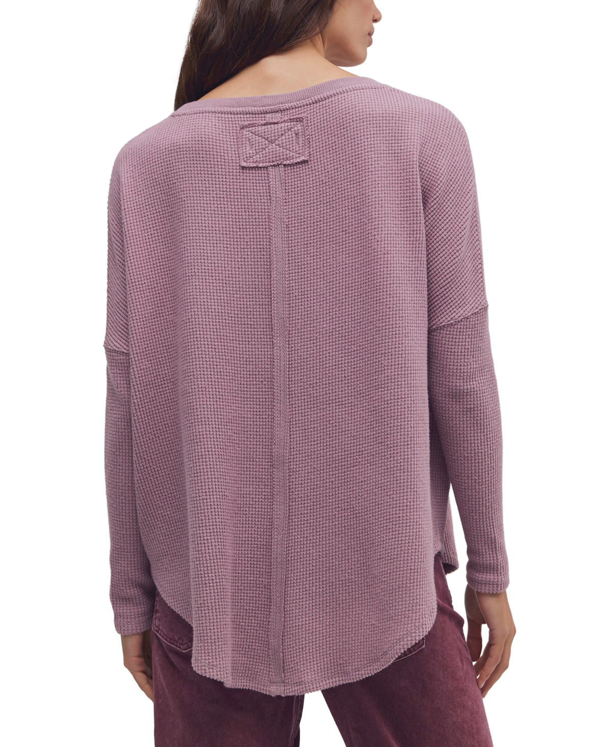 Free People Latte Blues Thermal Solid Knit Top