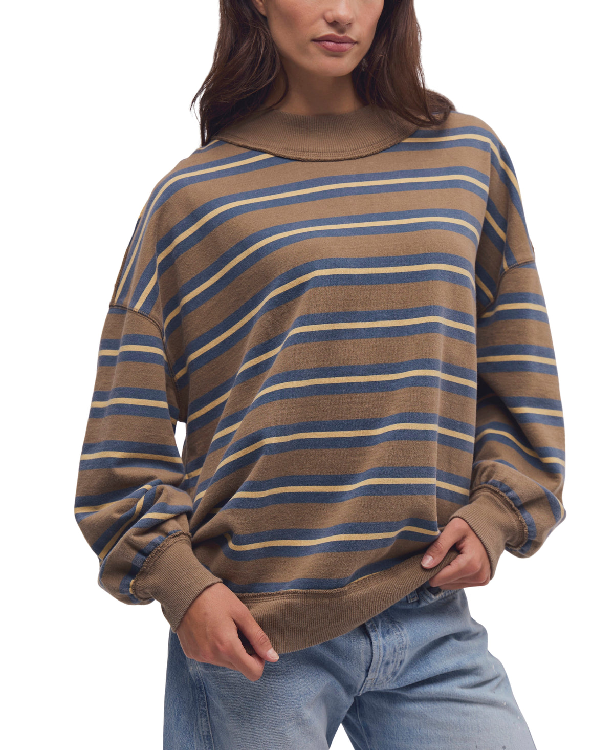 Free People Palm Springs Striped Sweatshirt