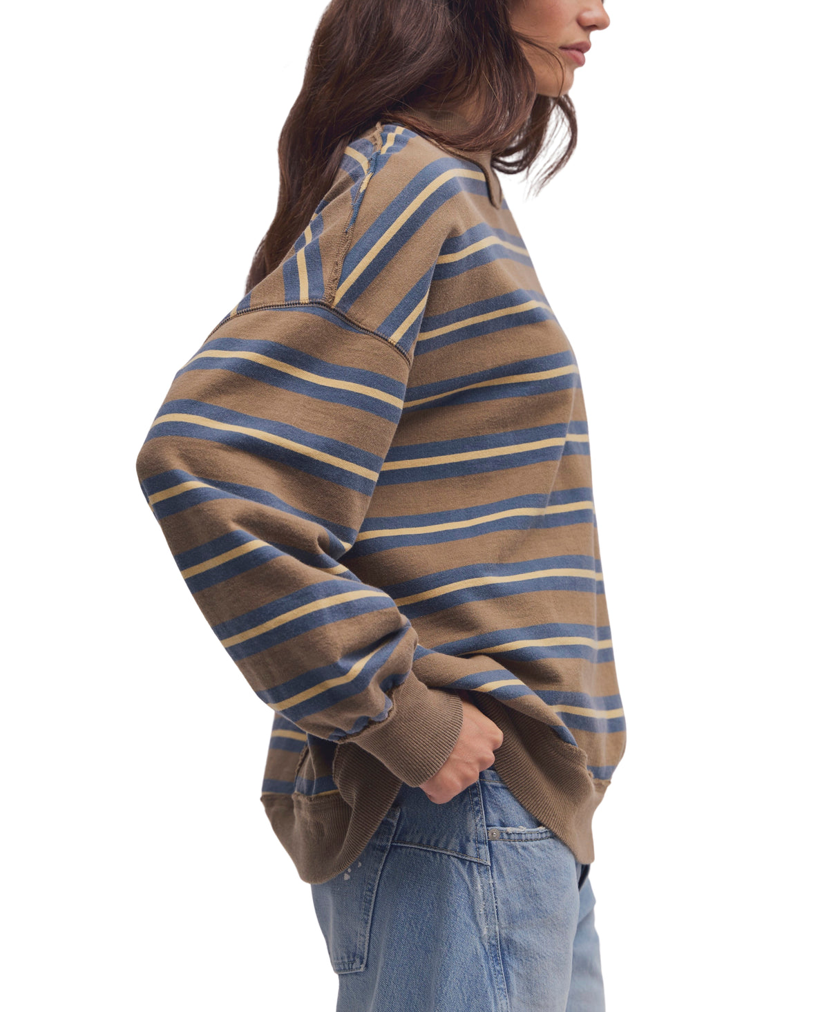 Free People Palm Springs Striped Sweatshirt