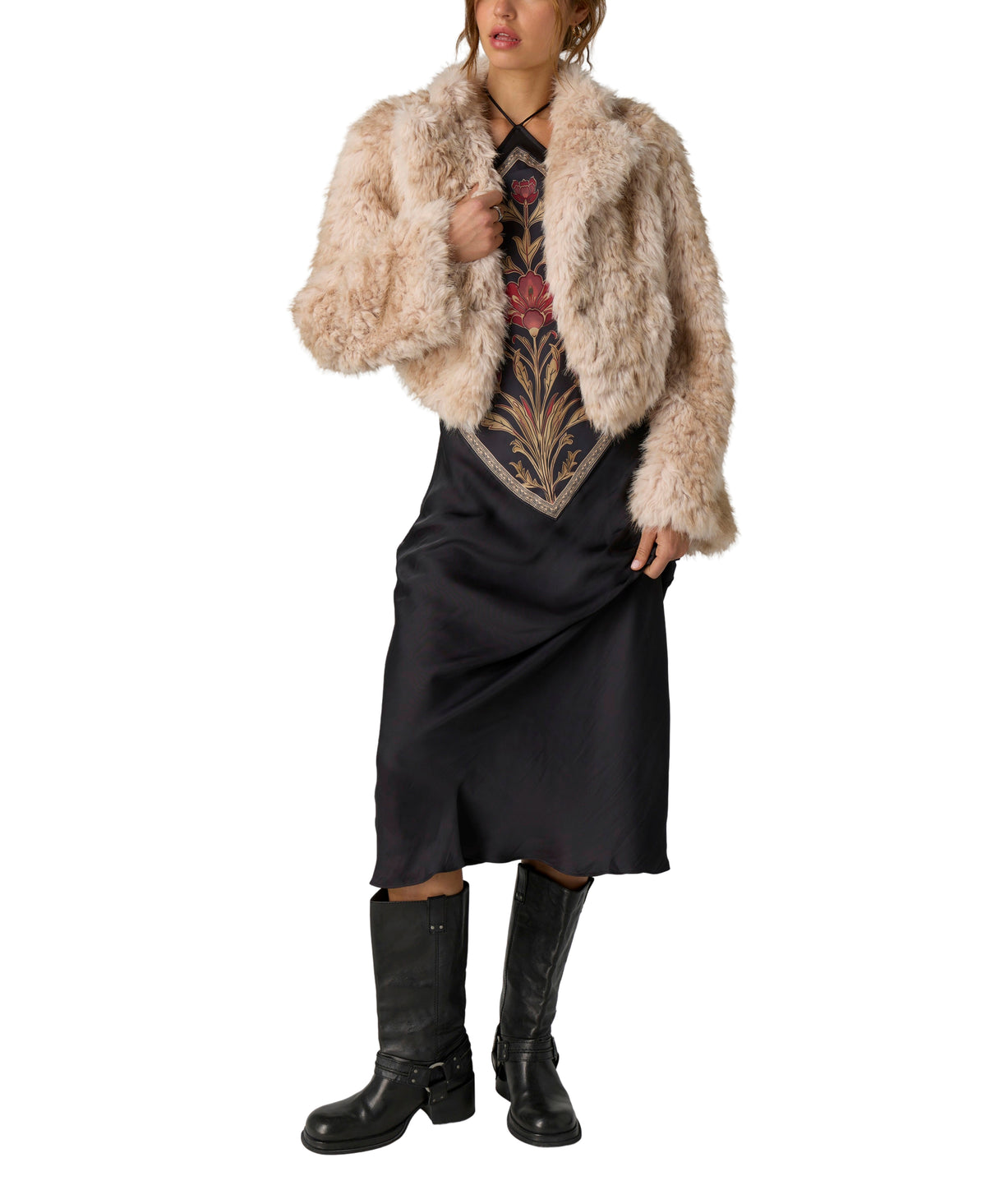 Free People Supernova Cropped Fur Jacket
