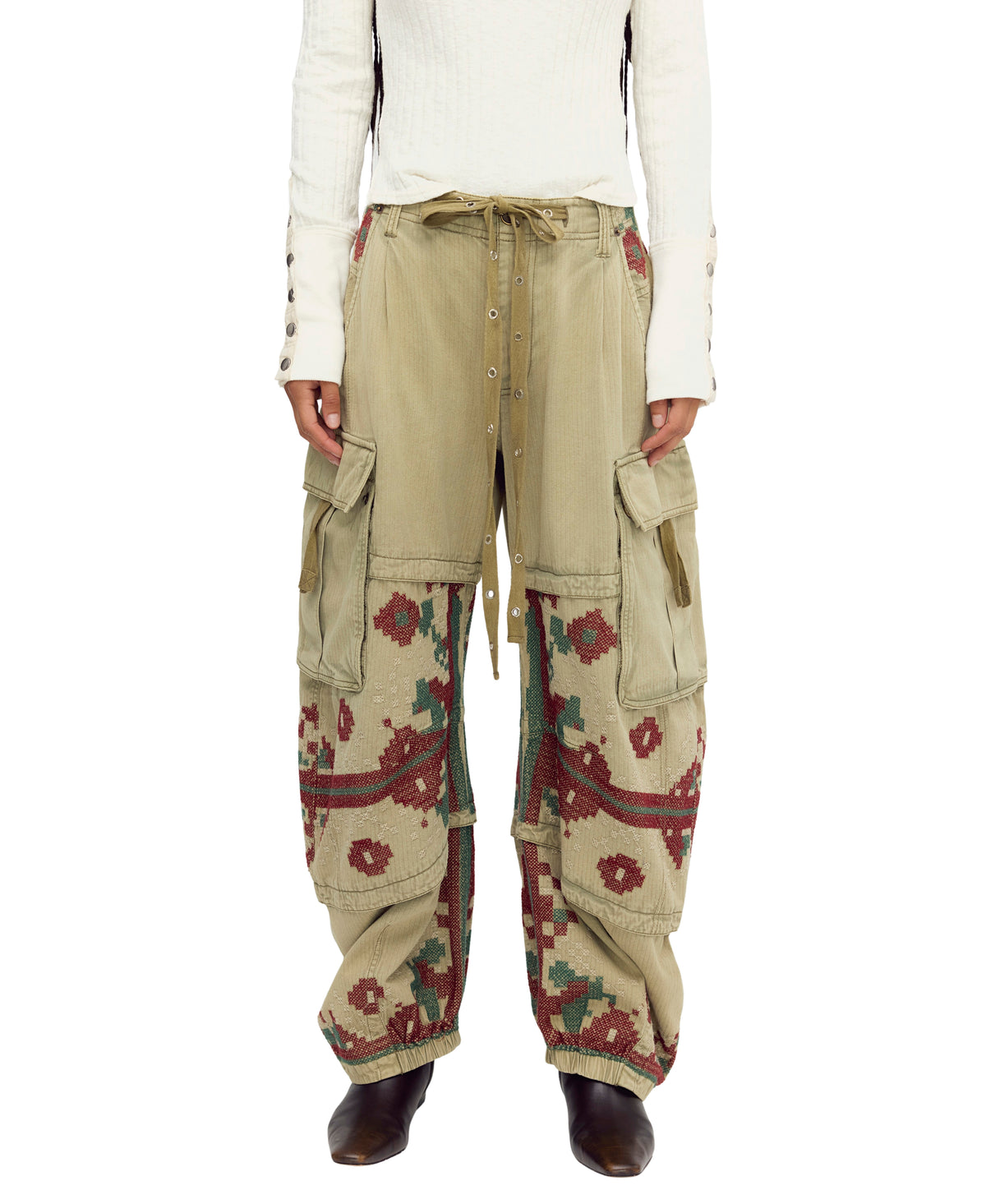 Free People Fun To Be Fair Isle Reef Cargo Pants
